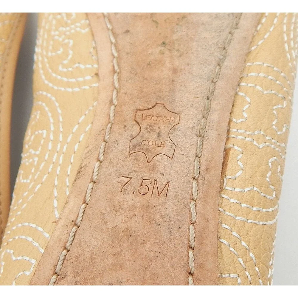Tory Burch Women's Chelsea Stitched Logo Ballet Flats Iced Coffee Size 7.5